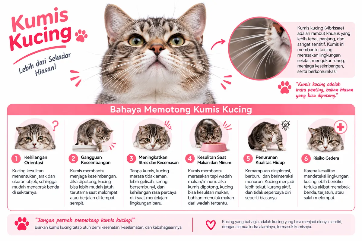 Bolehkah Kumis Kucing Dipotong? Ini Bahaya dan Fungsinya