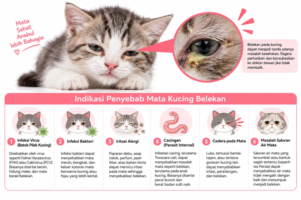Mata Kucing Belekan? Kenali Gejala & Cara Mengatasinya