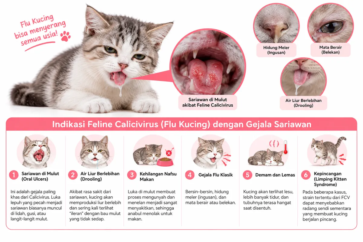 Feline Calicivirus: Flu Kucing dengan Gejala Sariawan