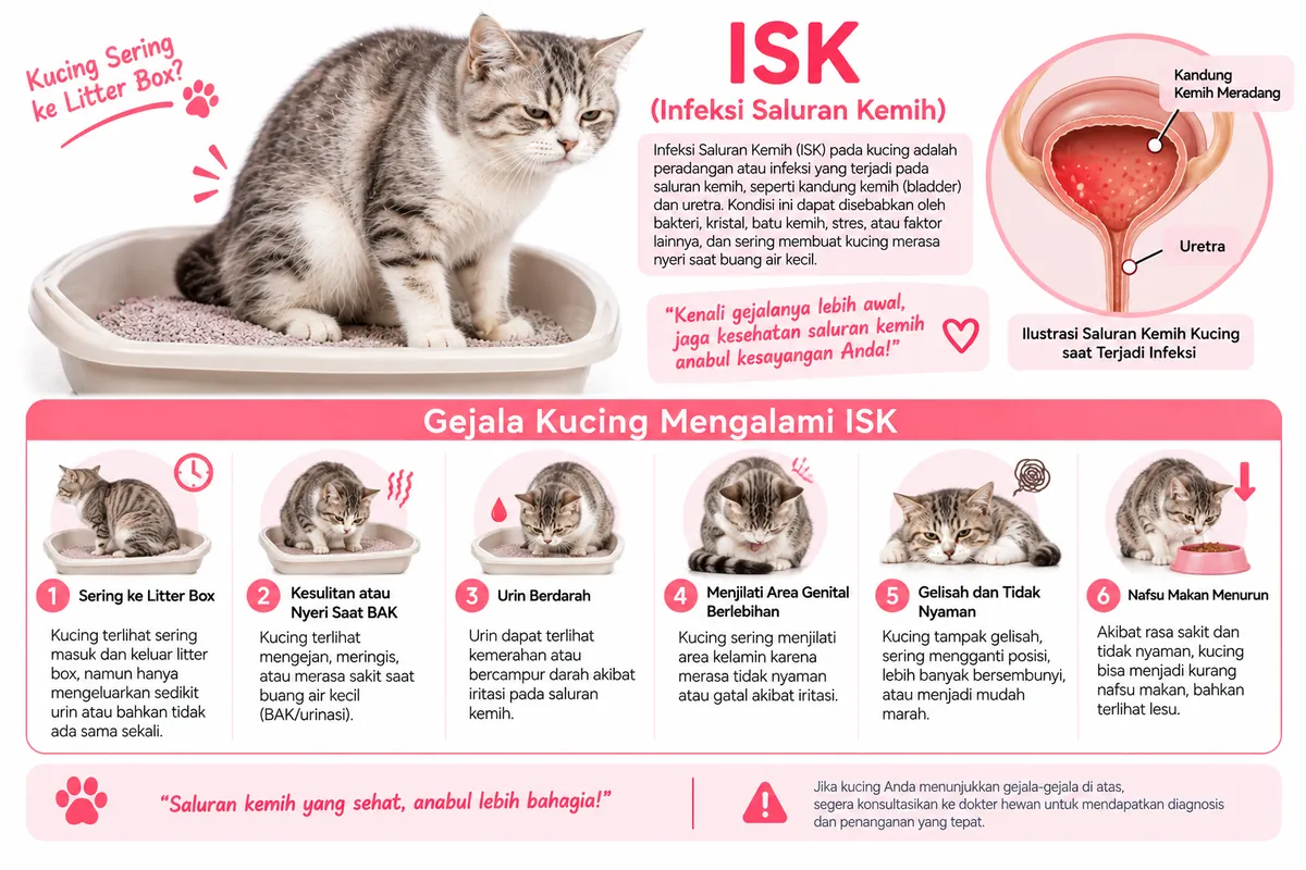 ISK (Infeksi Saluran Kemih) pada Kucing: Gejala & Pencegahan